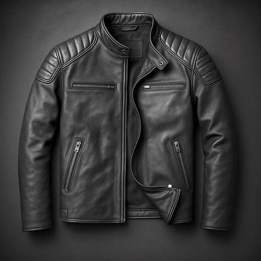 Men's Sleek Zip-Up Coat – Black