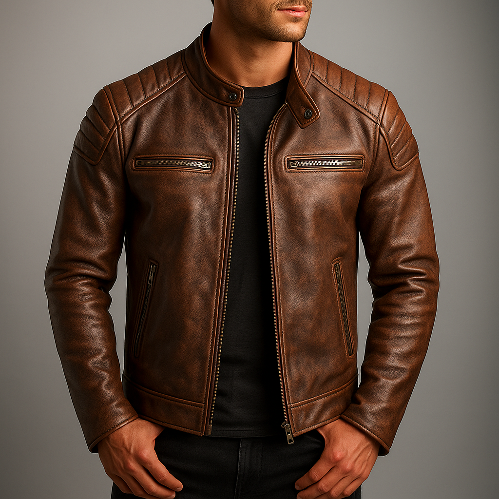 Men's Sleek Zip-Up Coat