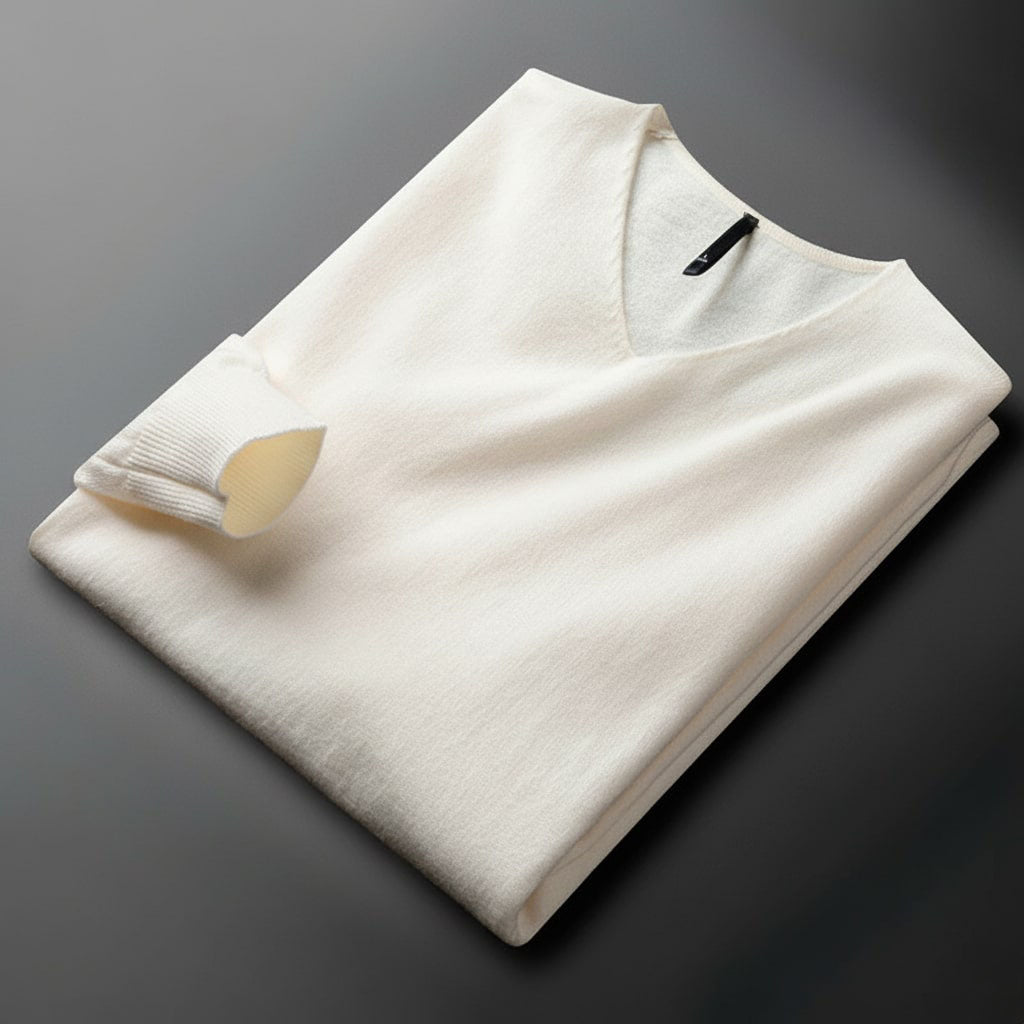 Men's Oversized V-Neck Cardigan – White