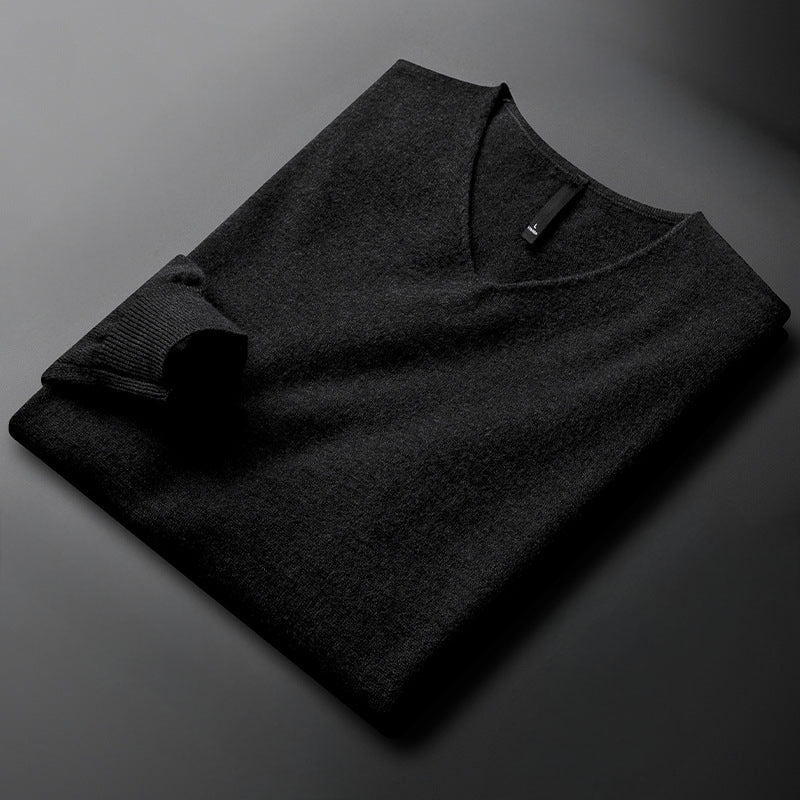 Men's Oversized V-Neck Cardigan – Black