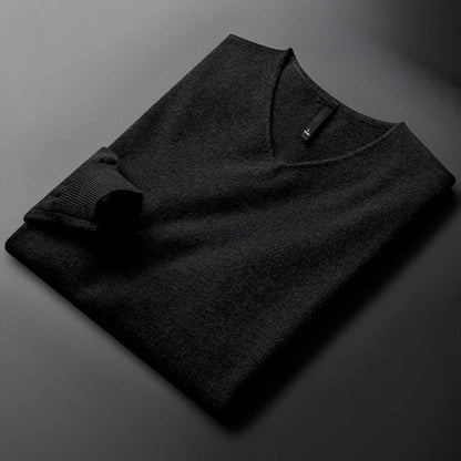 Men's Oversized V-Neck Cardigan – Black