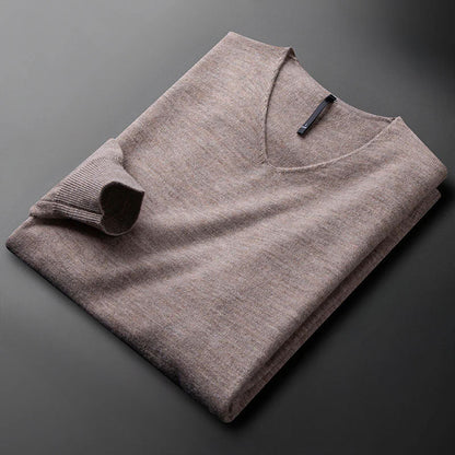 Men's Oversized V-Neck Cardigan – Beige
