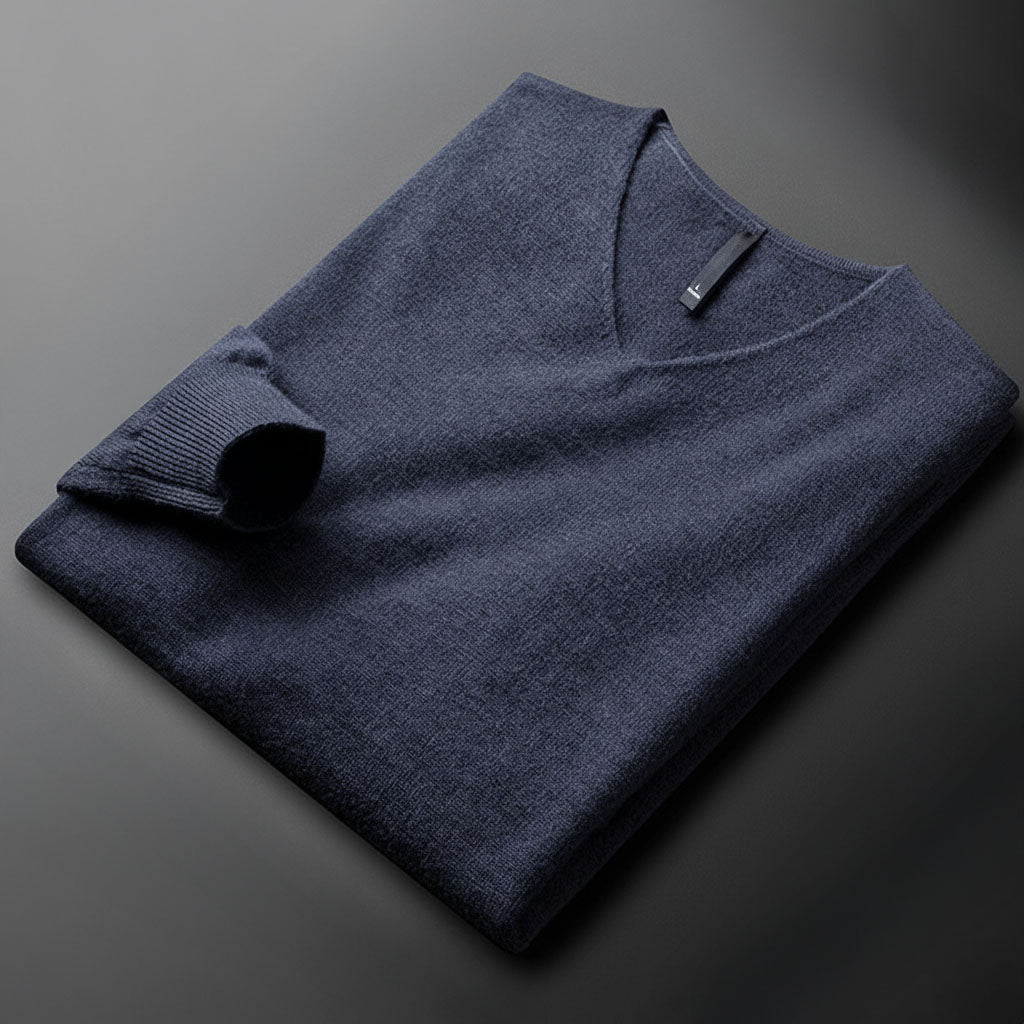Men's Oversized V-Neck Cardigan – Navy Blue