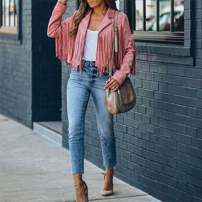 Women's Fringed Jacket – Pink