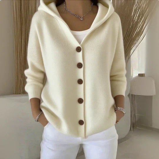 Women's Hooded Knit Cardigan – Beige
